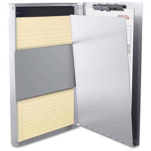 Sunnyclip Aluminum Clipboard with Storage (Legal Size) Form Holder Portfolio Aluminum Metal Binder Heavy Duty with Clip Inside Posse Box