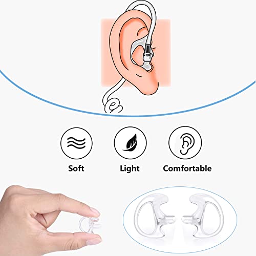 Replacement Earmold Earpiece Earbud Earplug Ear Mold for Walkie Talkie Acoustic Tube Earpiece,Soft Silicone Earmould Replacement Earpiece Insert (Pair of 12)