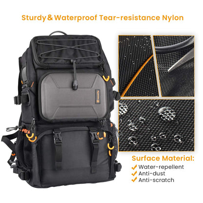 TARION Pro 2 Bags in 1 Camera Backpack Large with 15.6" Laptop Compartment Waterproof Rain Cover Extra Large Travel Hiking Camera Backpack DSLR Bag