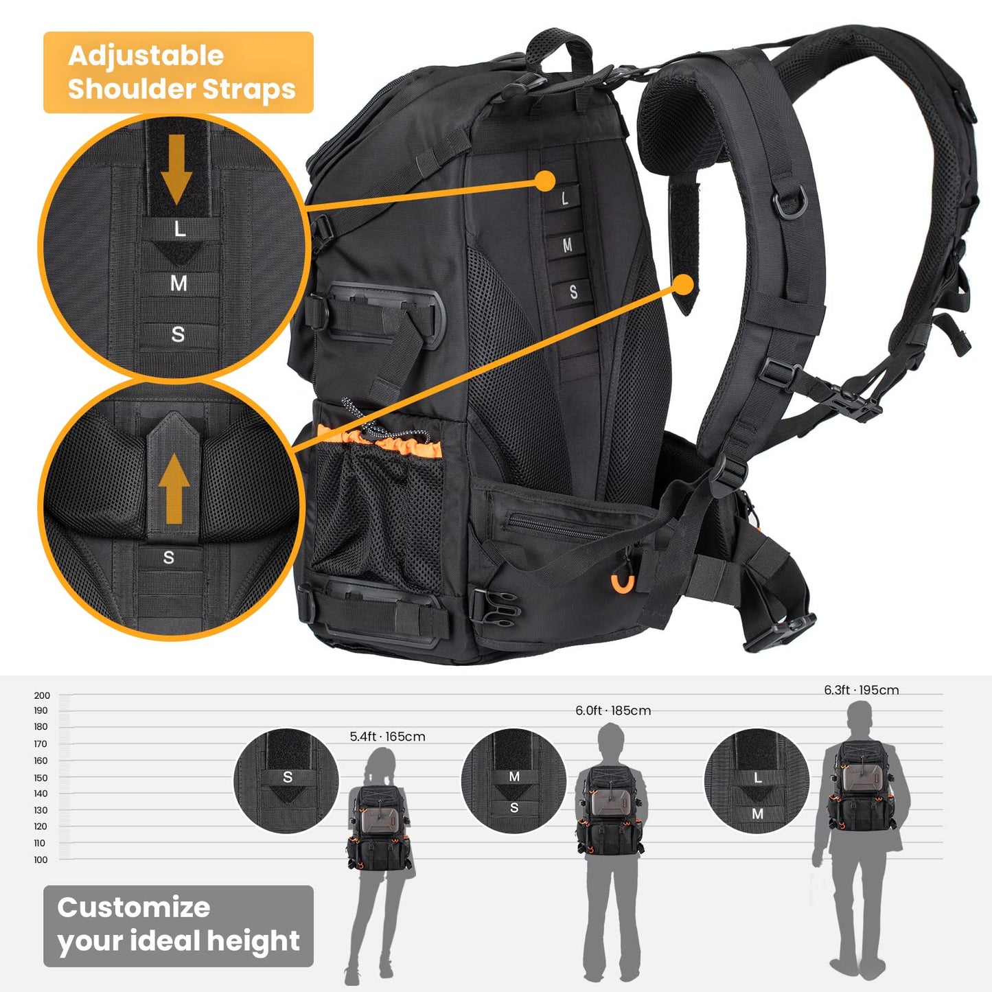 TARION Pro 2 Bags in 1 Camera Backpack Large with 15.6" Laptop Compartment Waterproof Rain Cover Extra Large Travel Hiking Camera Backpack DSLR Bag